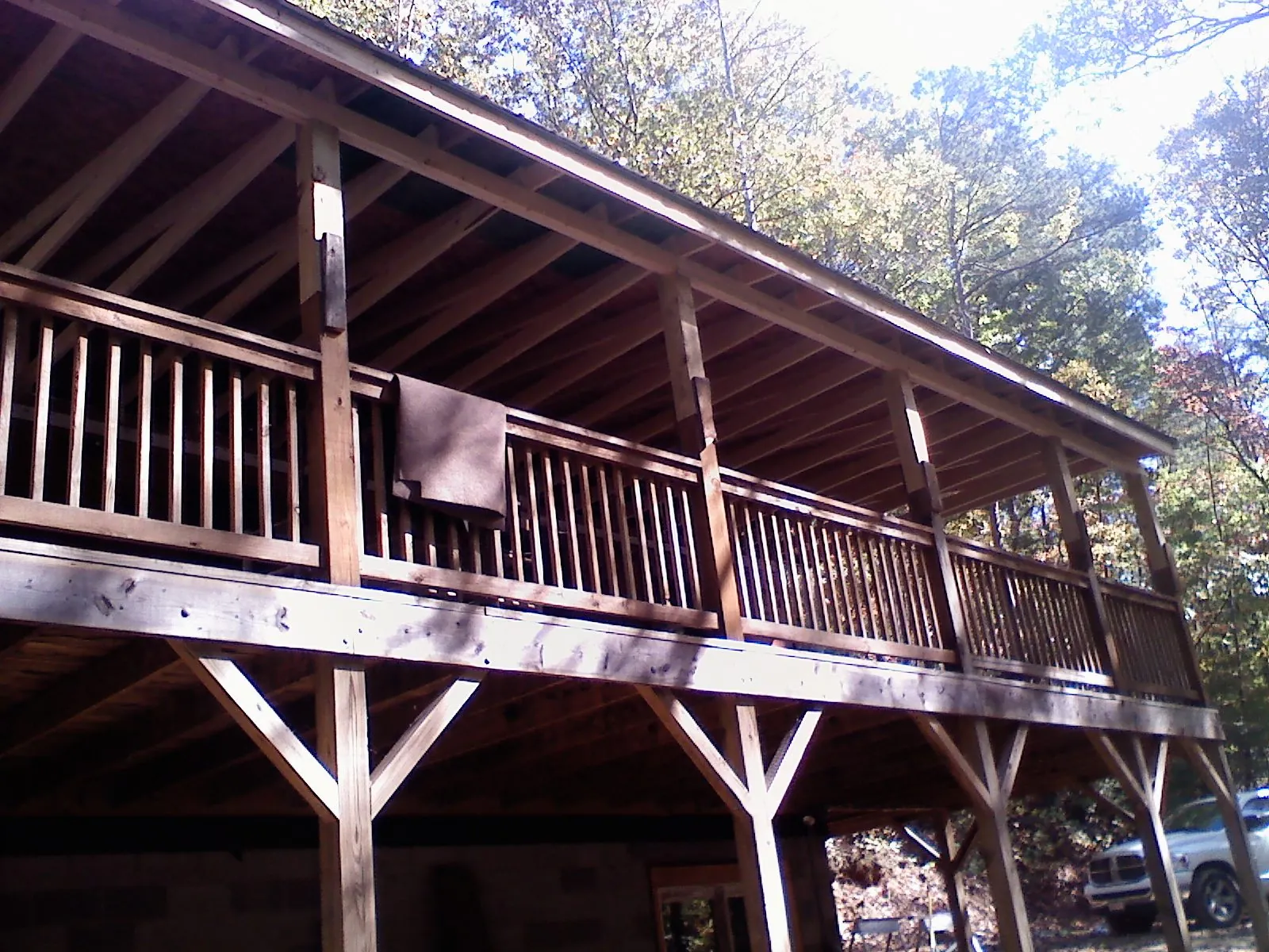 Timber framing under a new elevated porch and deck — Roof Leak Repair in Washington Grove by Roofing Brothers